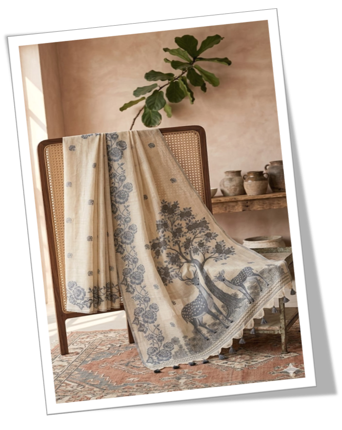 Linen Silk Saree