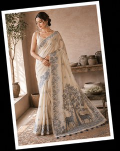 Linen Silk Saree