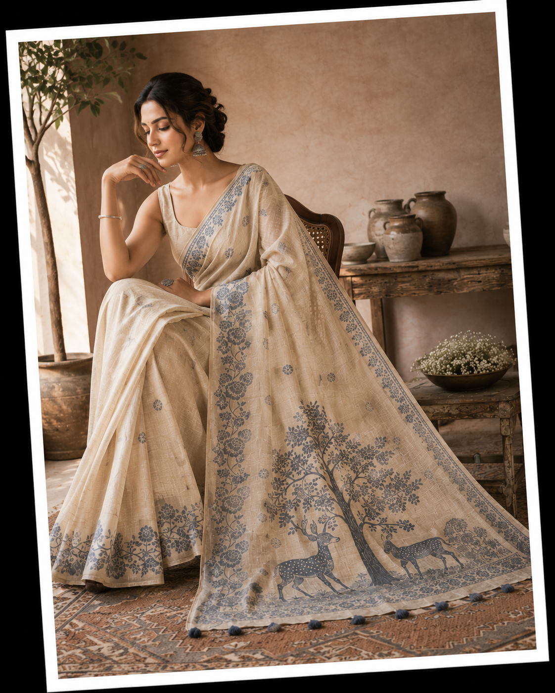 Linen Silk Saree