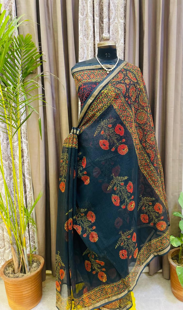 Rajasthani Royal Flame Saree