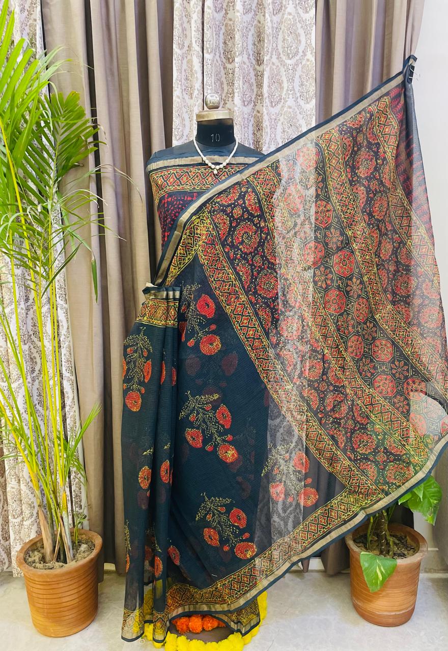 Rajasthani Royal Flame Saree