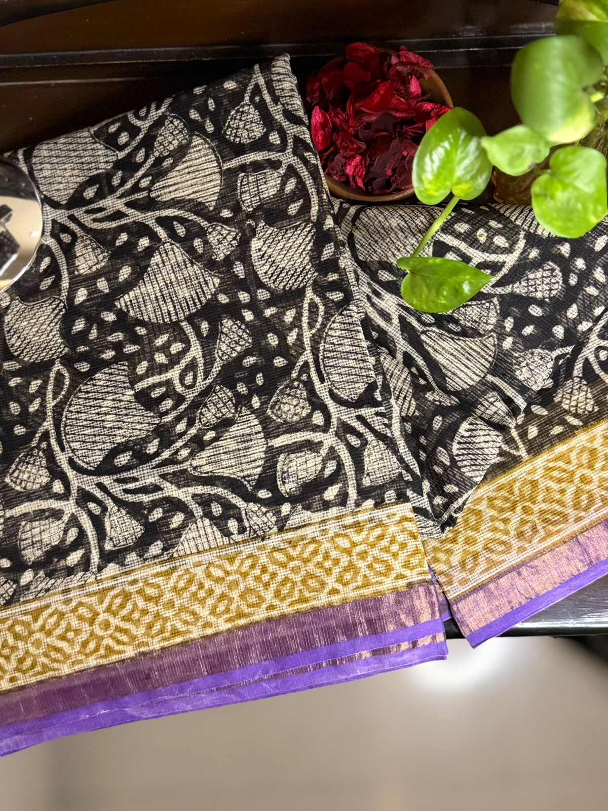 Royal Ebony Gold Saree