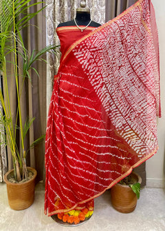 Royal Red Bandhani Saree
