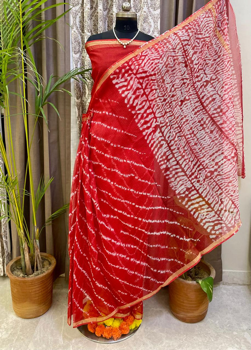 Royal Red Bandhani Saree