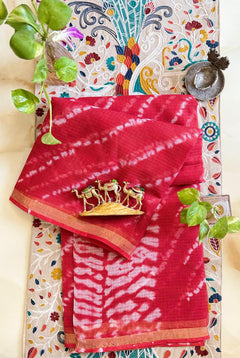 Royal Red Bandhani Saree