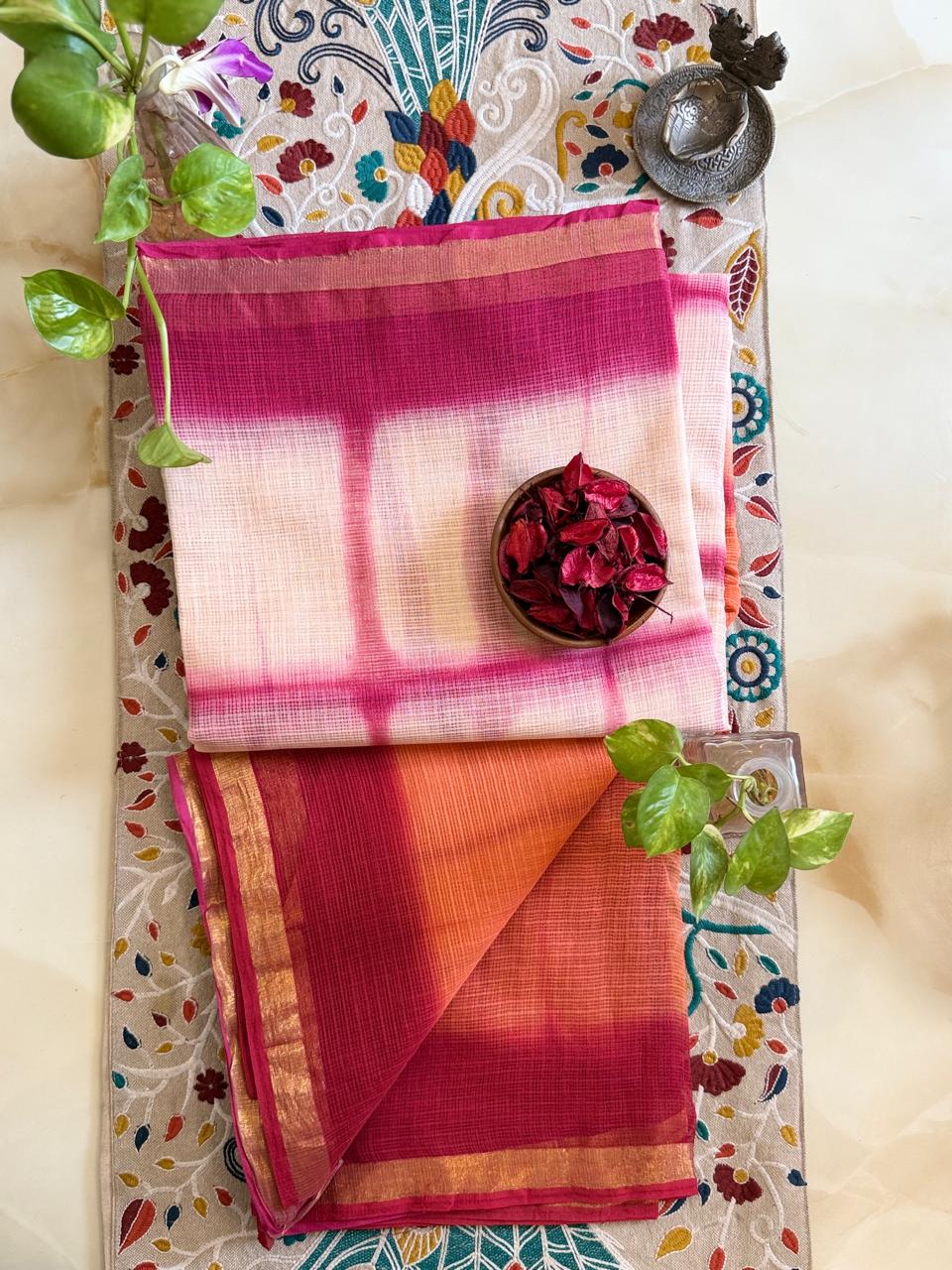 Royal Sunset Bandhani Saree