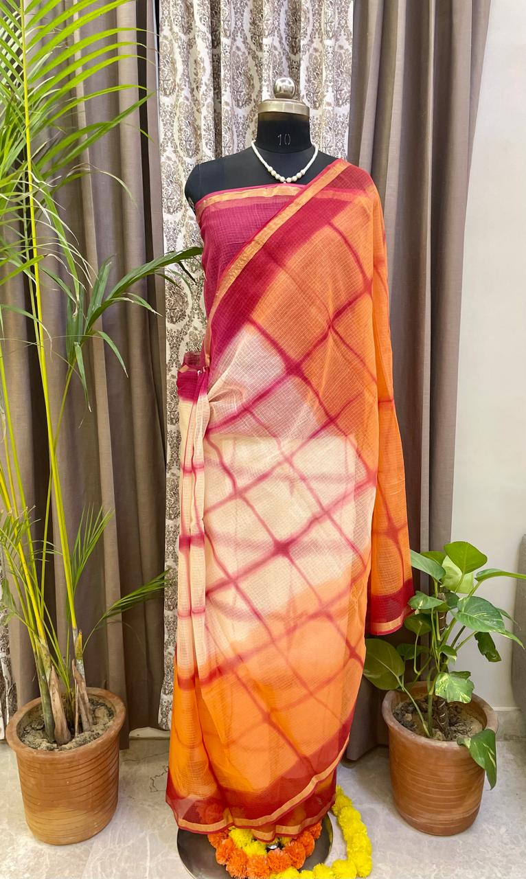 Royal Sunset Bandhani Saree