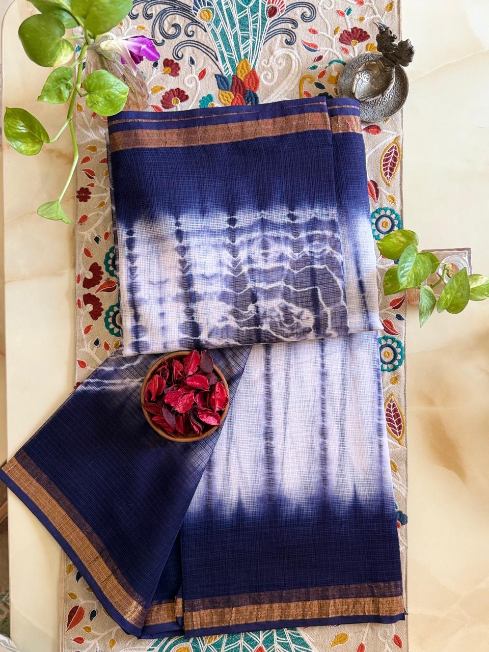 Royal Indigo Bandhani Saree