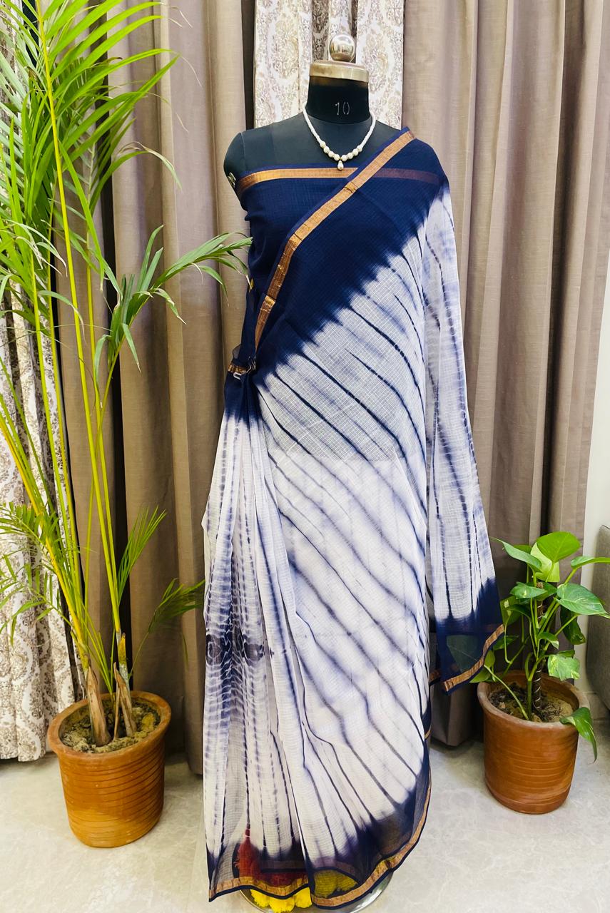Royal Indigo Bandhani Saree