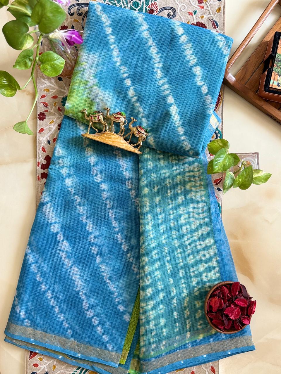 Ocean Breeze Bandhani Saree