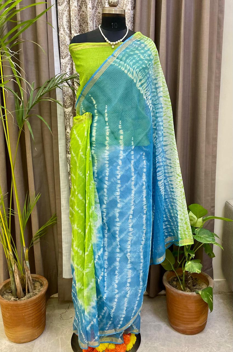 Ocean Breeze Bandhani Saree