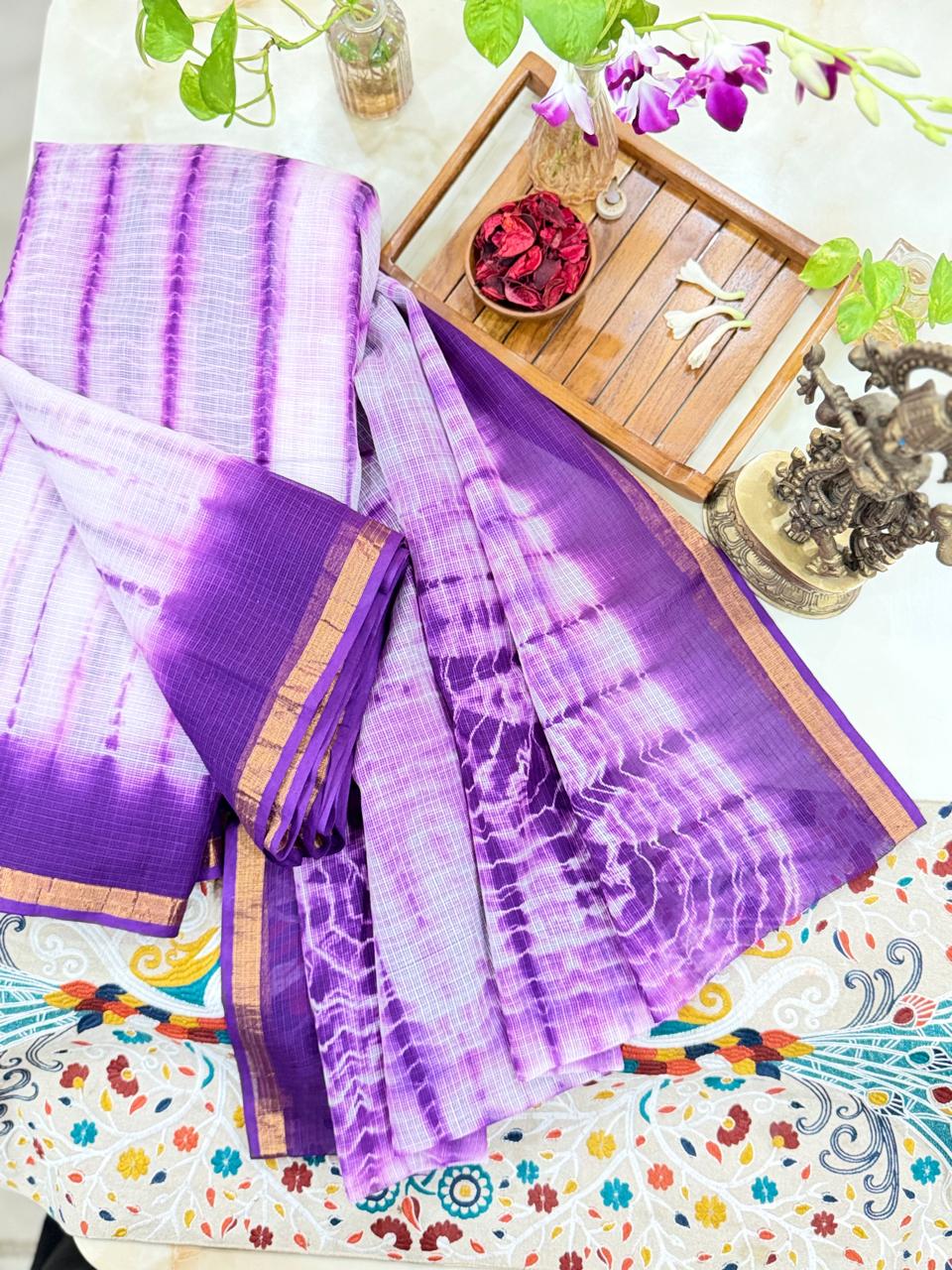 Royal Purple Bandhani Saree