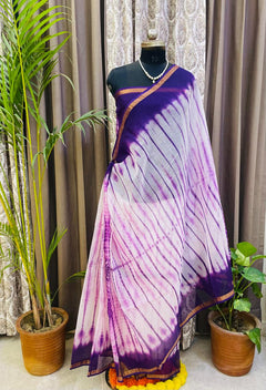 Royal Purple Bandhani Saree