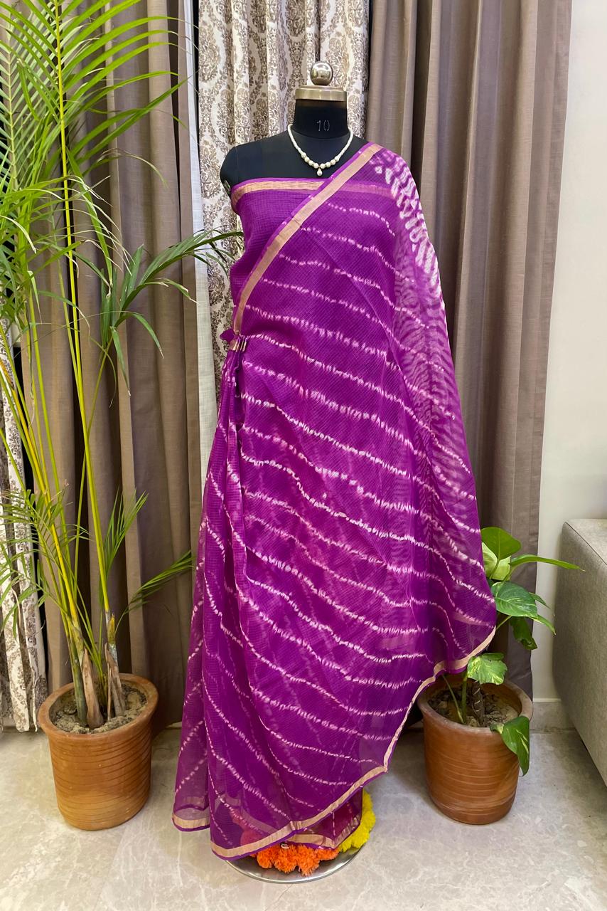 Royal Magenta Bandhani Saree