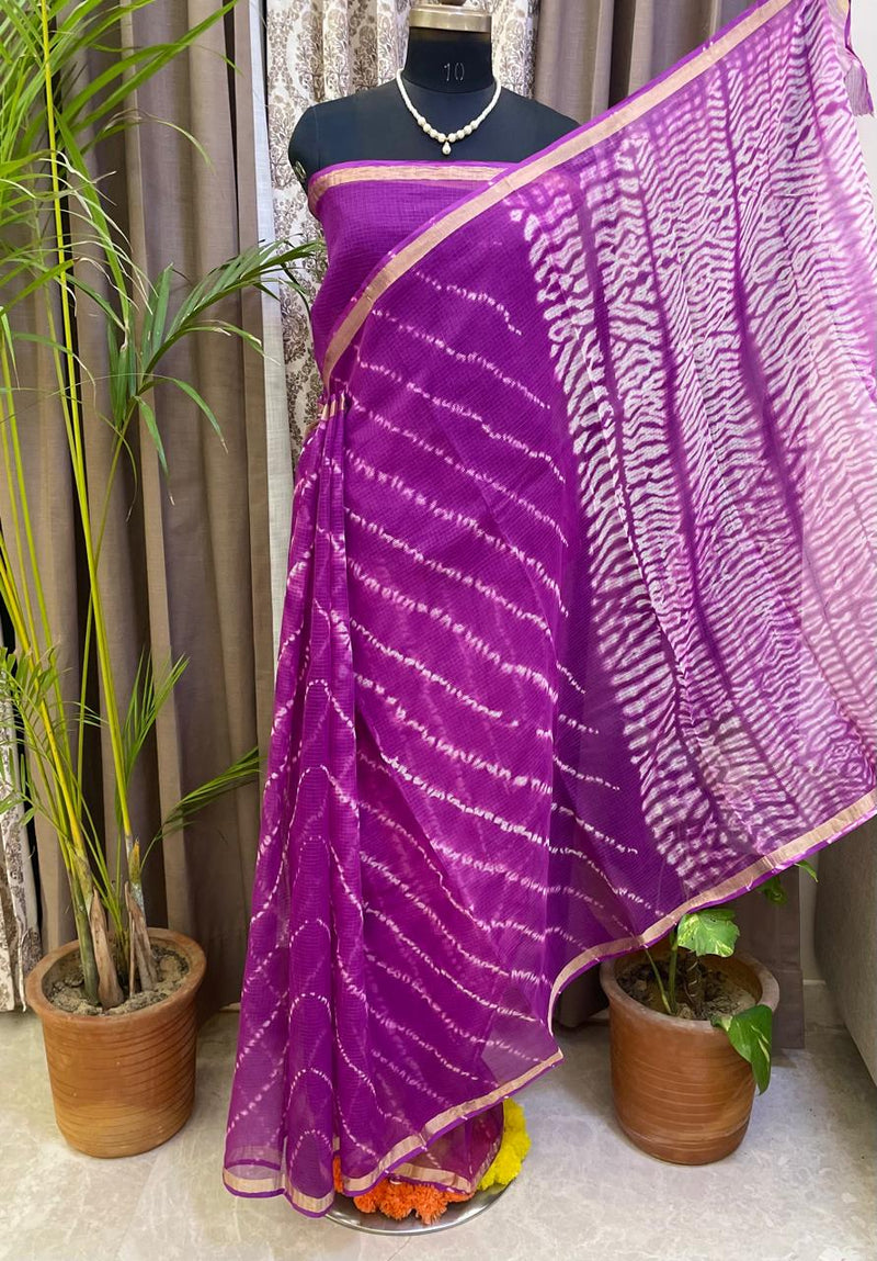 Royal Magenta Bandhani Saree