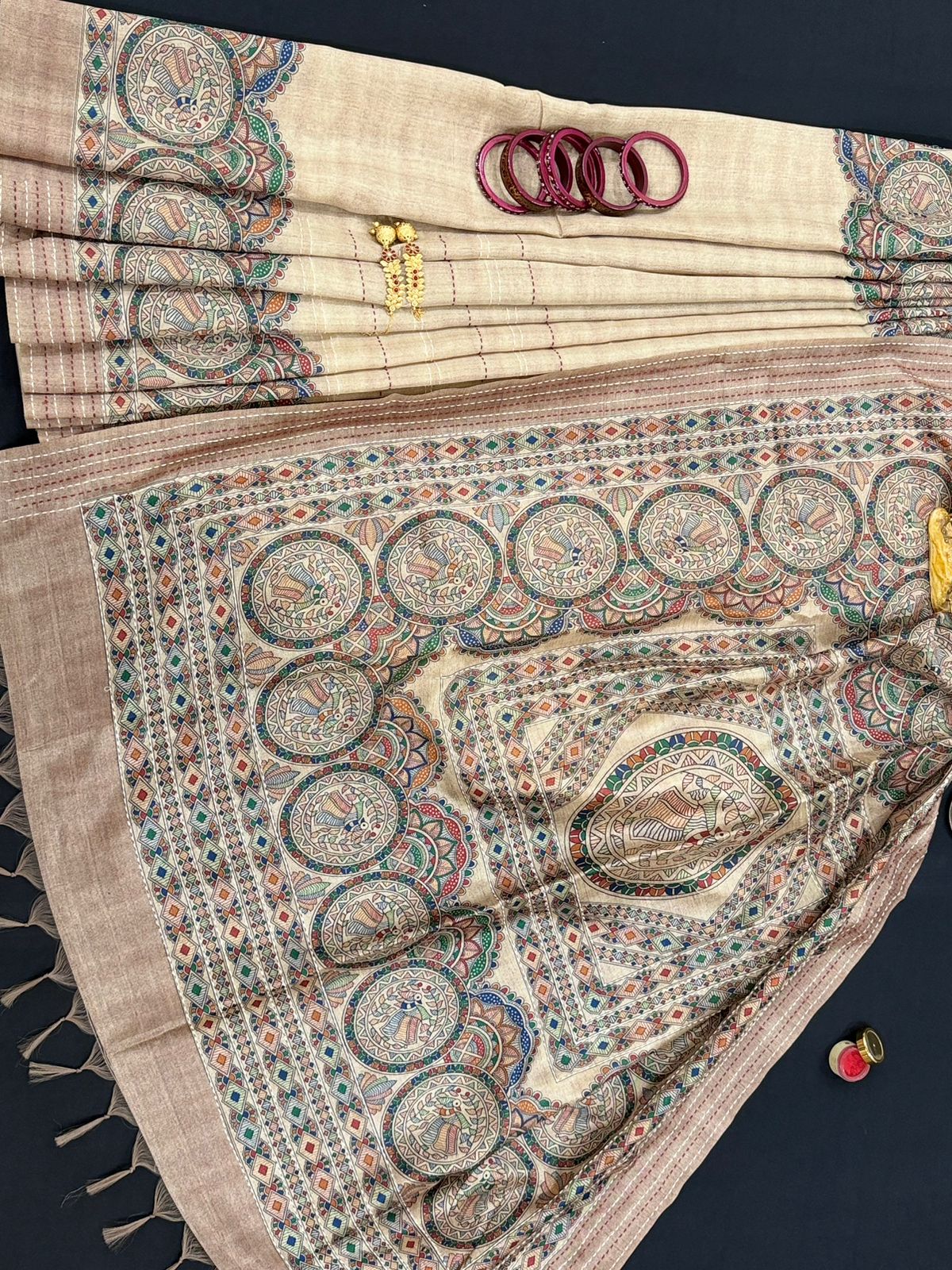 Madhubani Heritage Kantha Saree