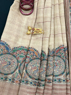 Madhubani Heritage Kantha Saree