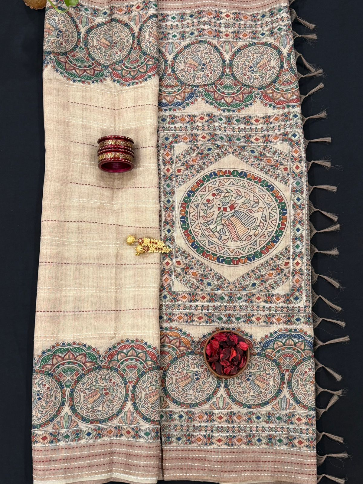 Madhubani Heritage Kantha Saree