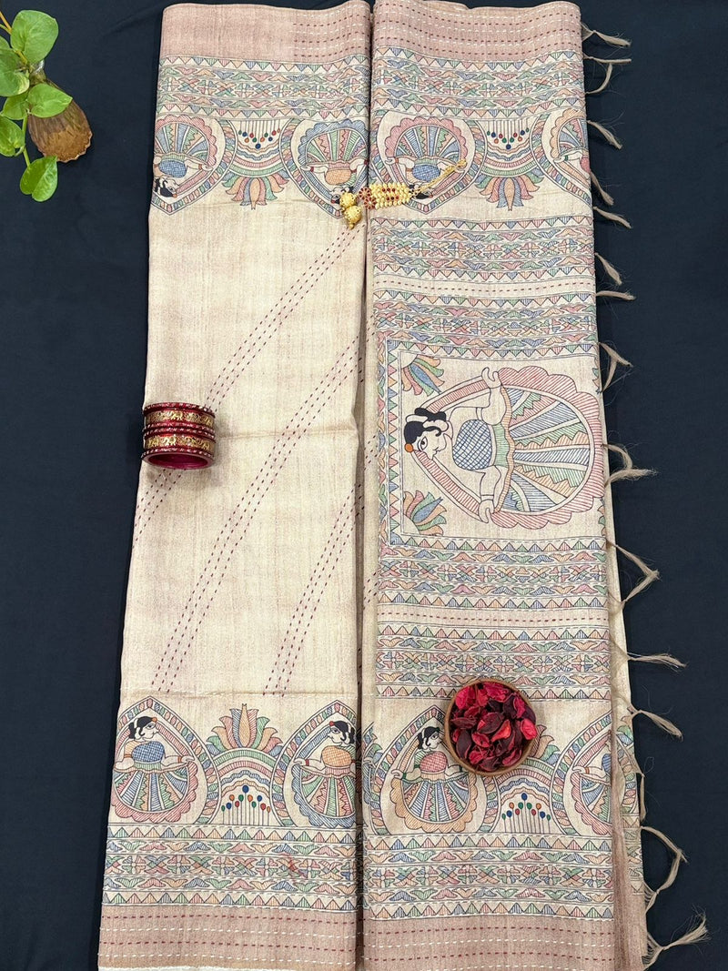 Bengali Folk Kantha Saree