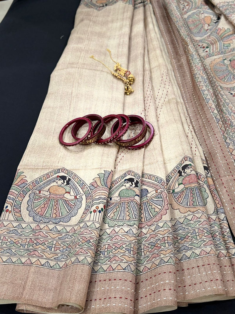 Bengali Folk Kantha Saree