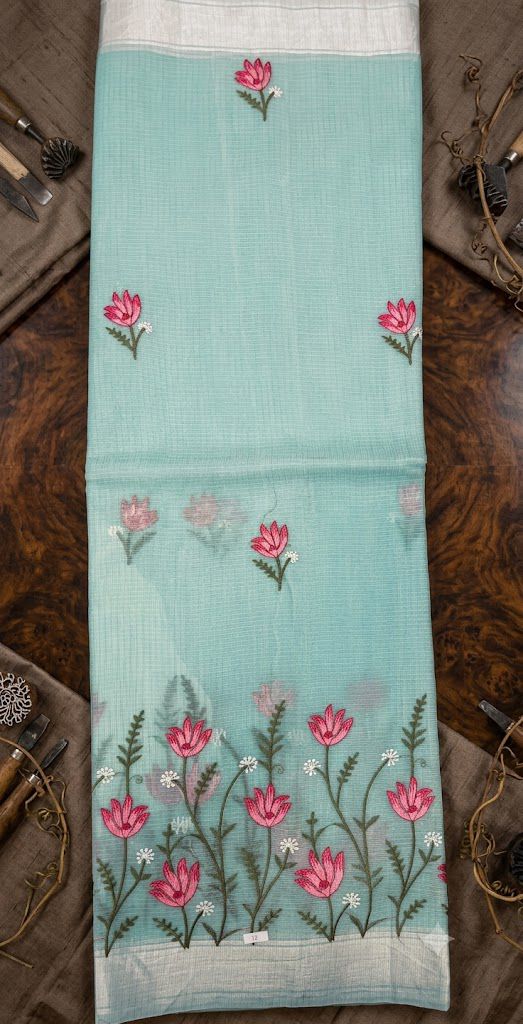 Powder Blue Kota Doria