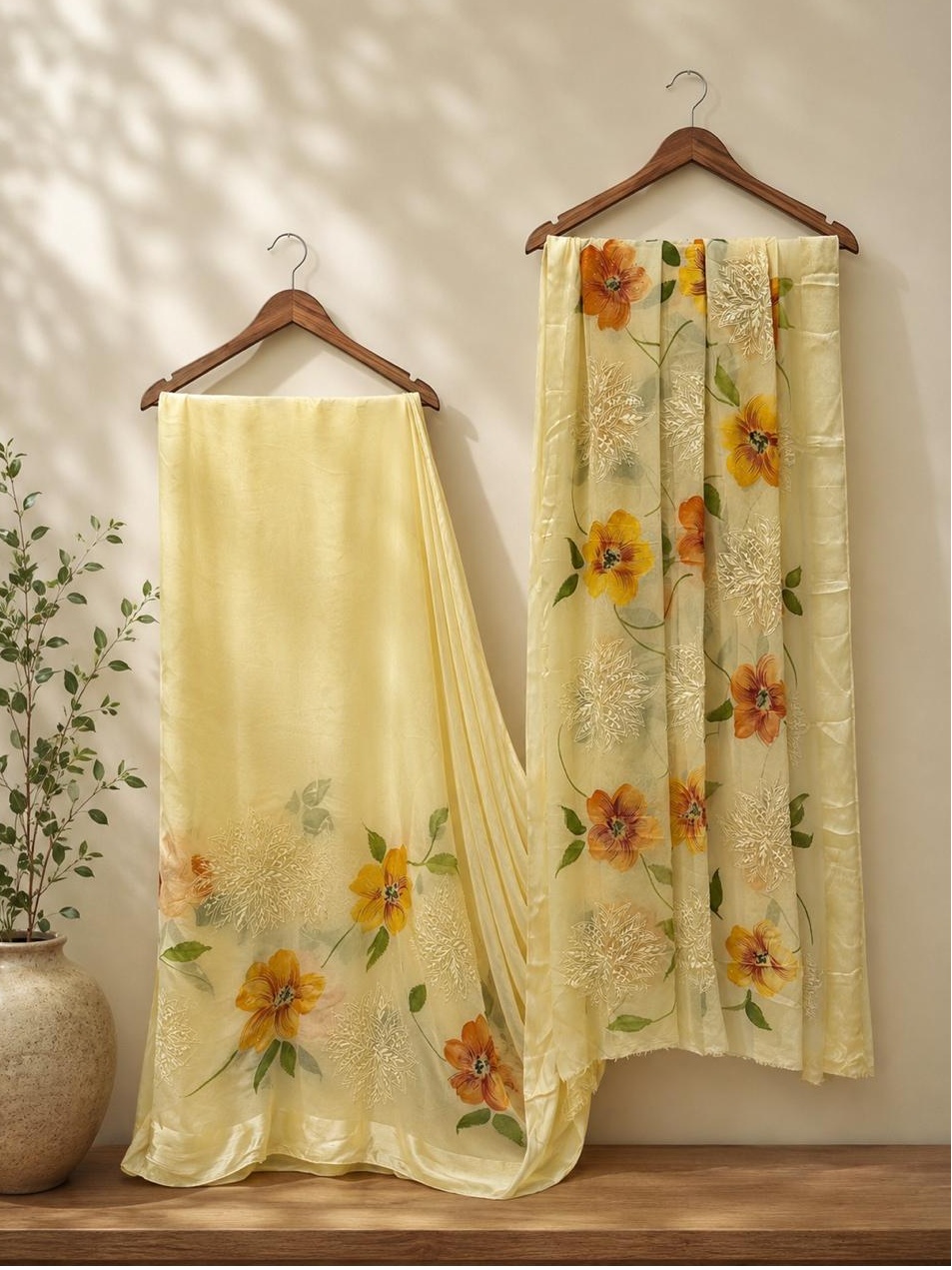 Canary Grace Chiffon Saree