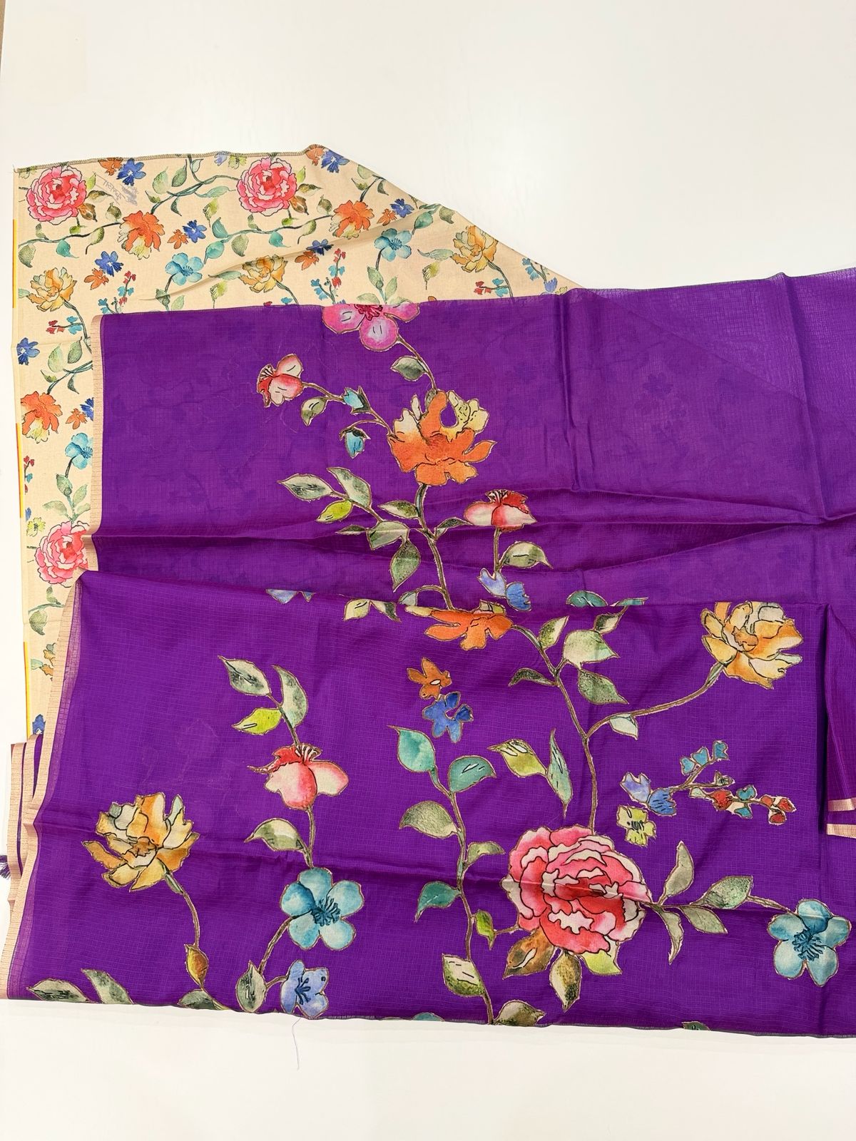 Royal Purple Patchwork Kota Doria