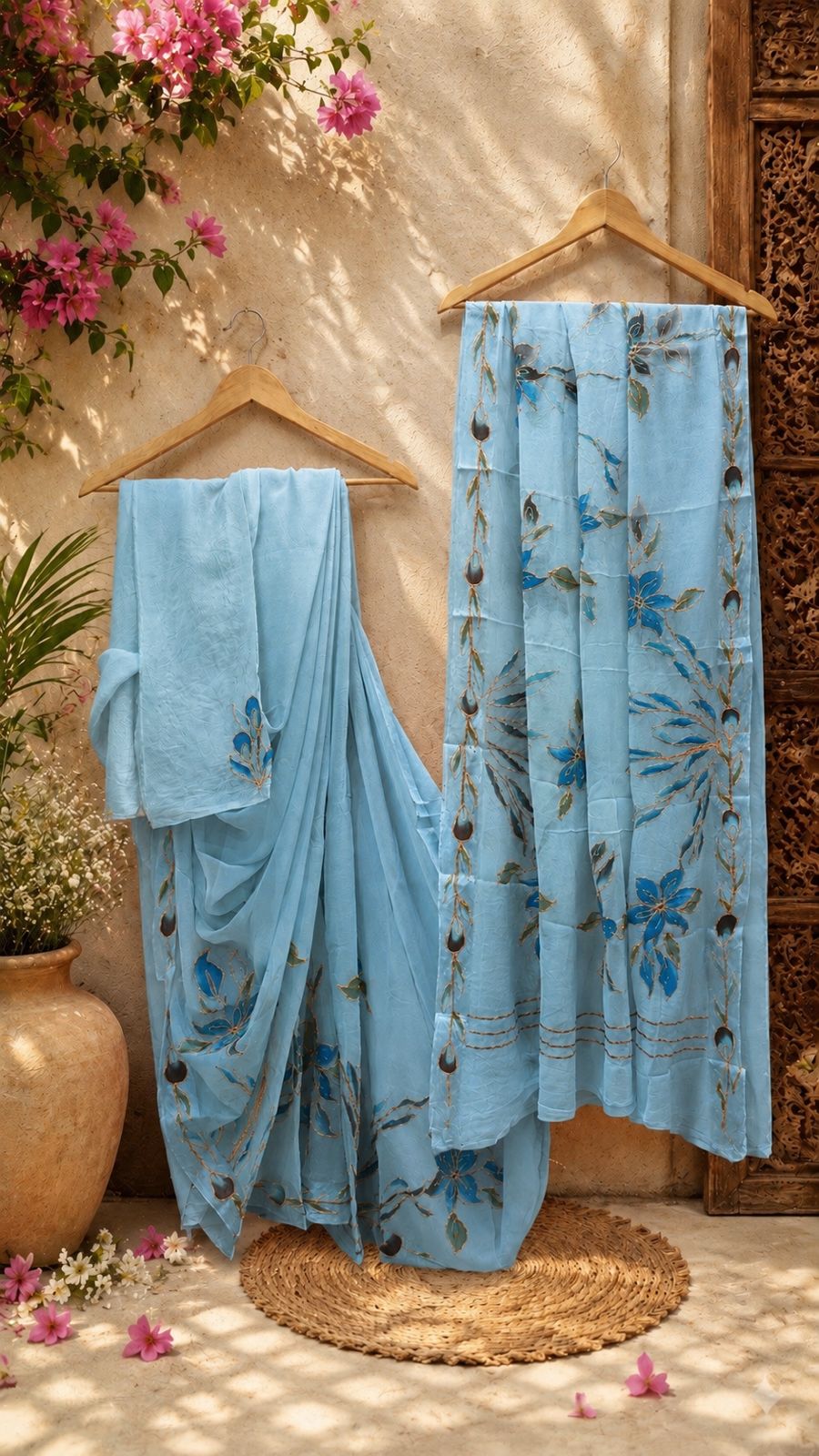 Floral Blue Drape