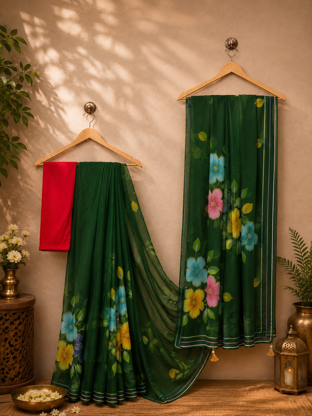 Dark Green Floral