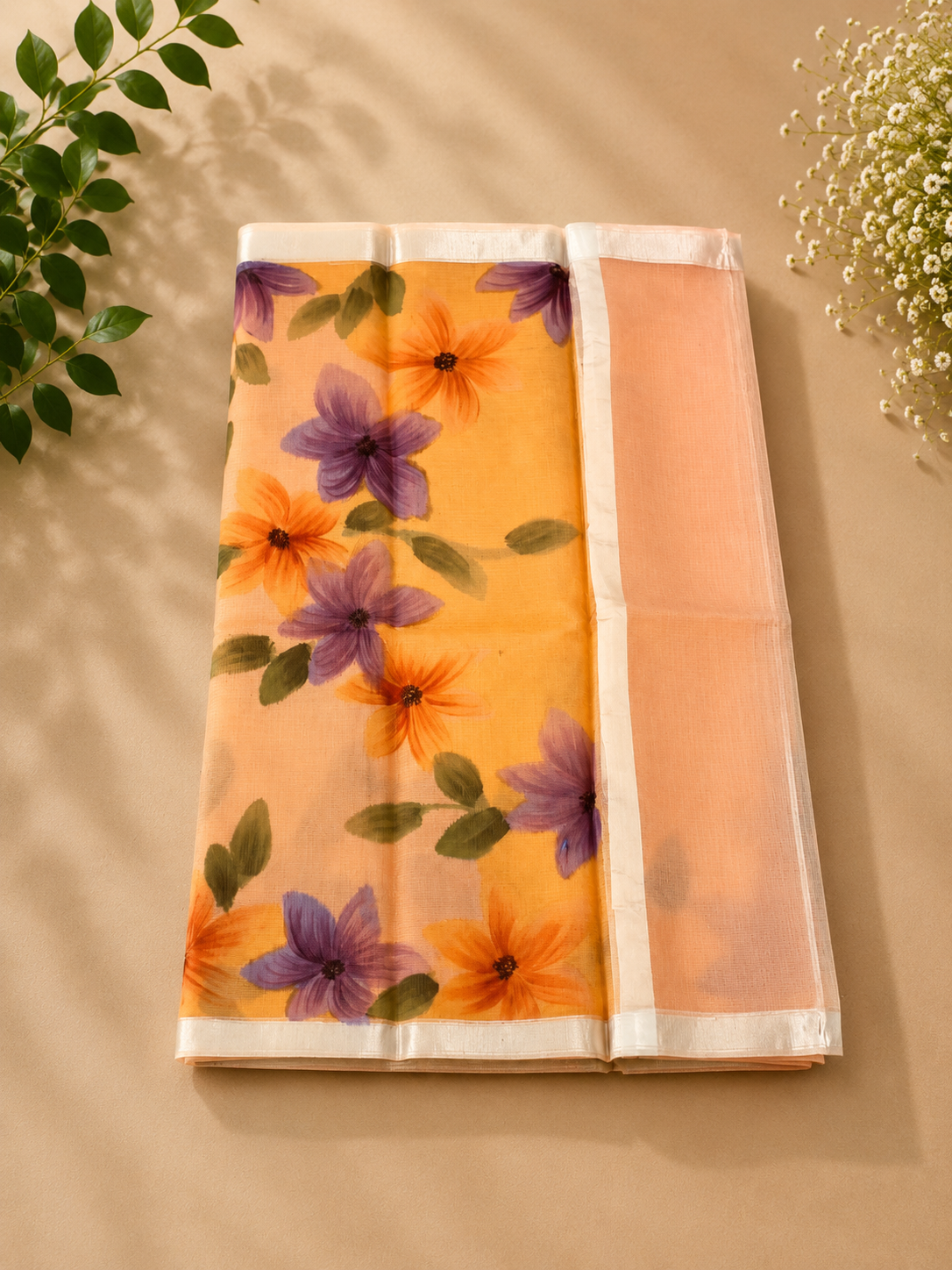 Sunlit Blossom Cotton Saree