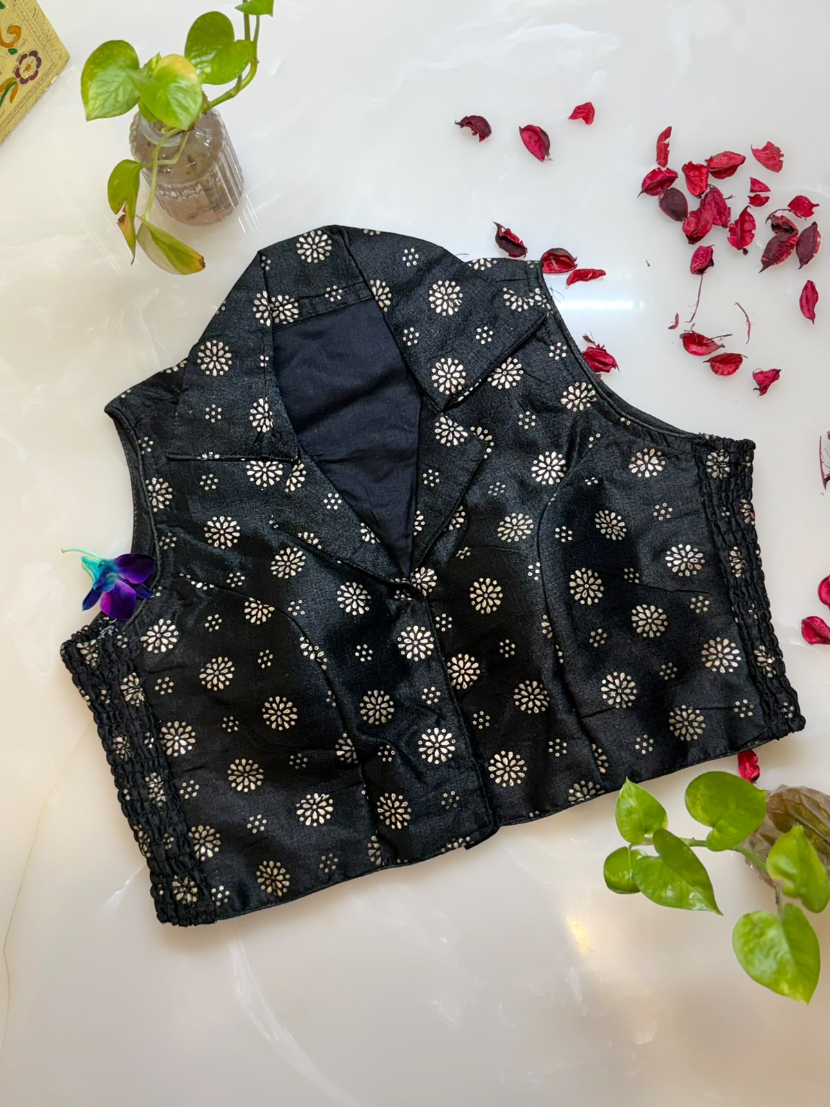 Black Brocade Blouse