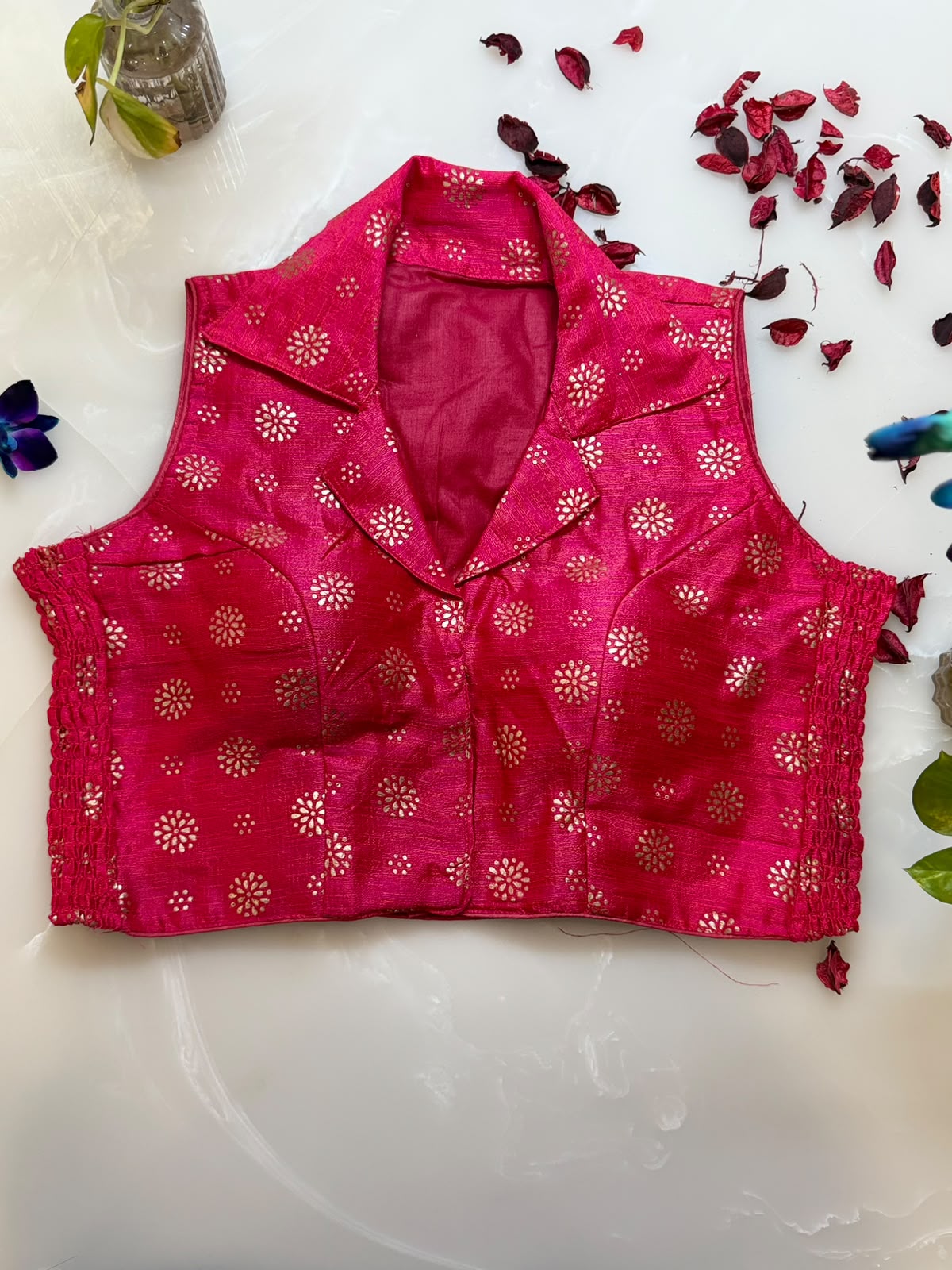 Magenta Brocade Blouse