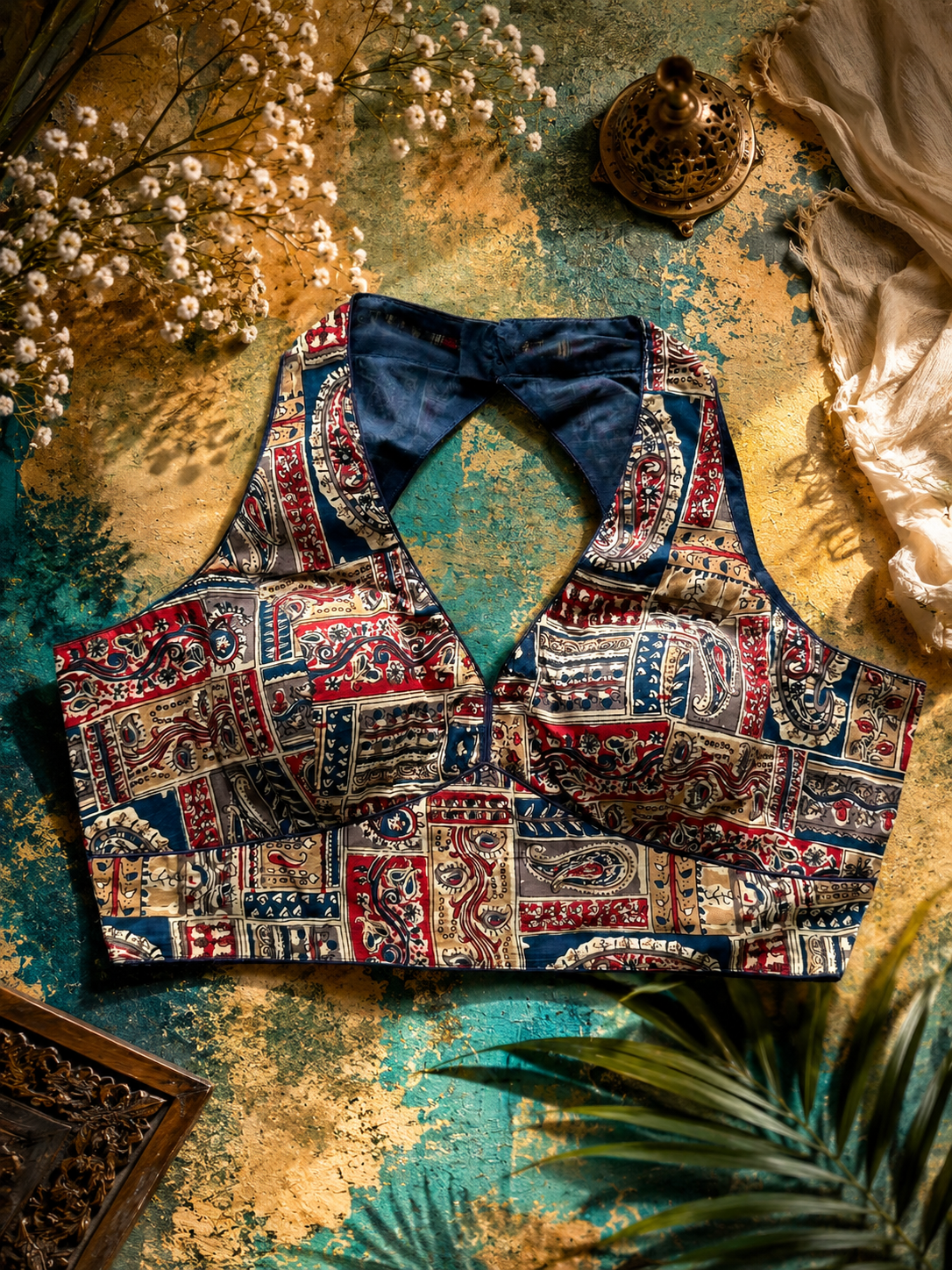 Ajrakh Halter Neck Blouse