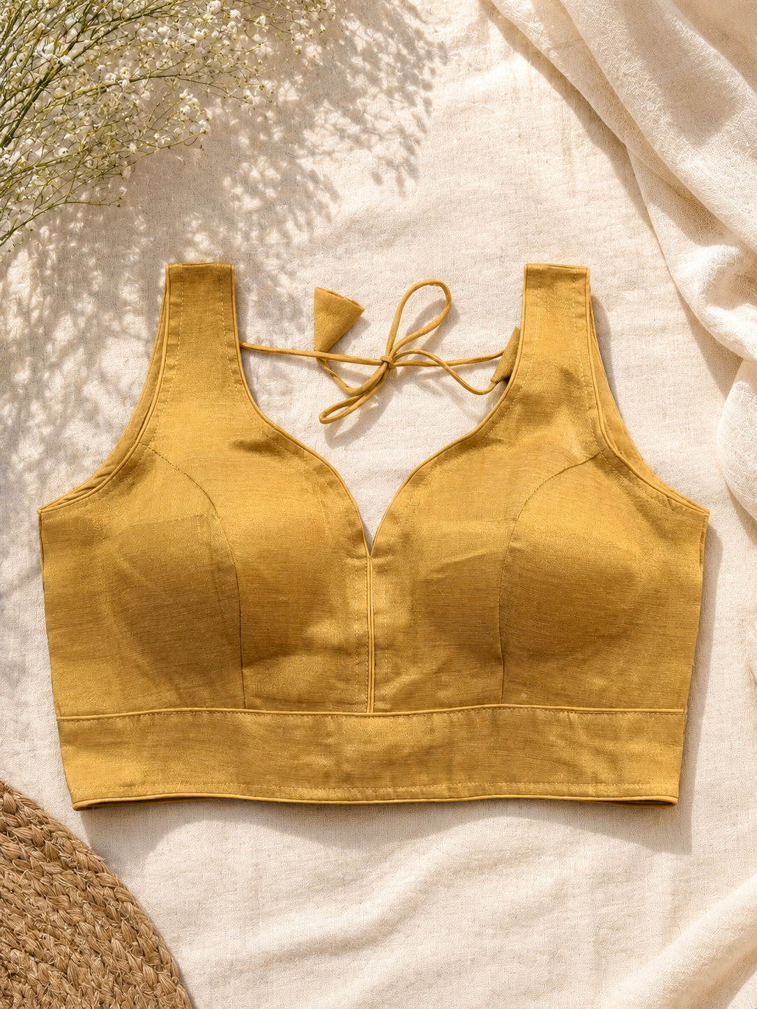 Golden Mustard  Silk Blend Blouse